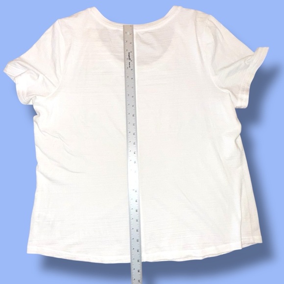 TALBOTS T by Talbots Ribbed Scoop Neck Tee - White Plus 1X - Picture 4 of 11